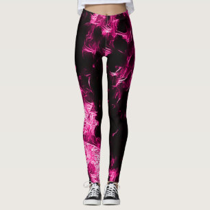 Damasker för stjärna för neonrosaöversvallande leggings