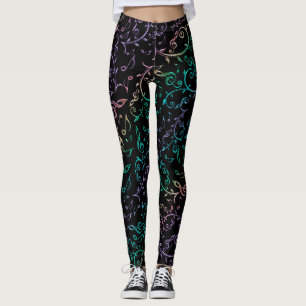 Damasker för svart för regnbågemusik leggings