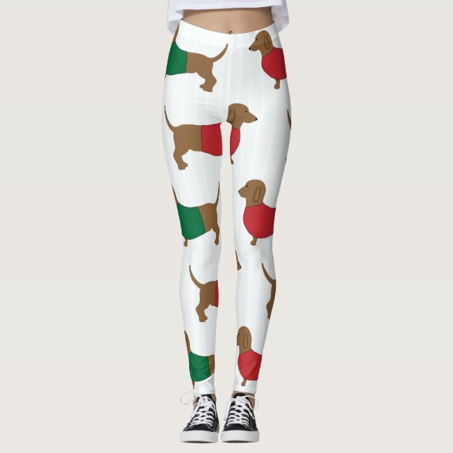 Damasker för tax"Weiner hund" Leggings (Framsida)
