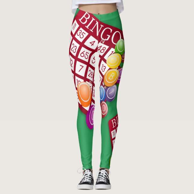 Damasker för tryck för Bingokortdesign Leggings (Framsida)