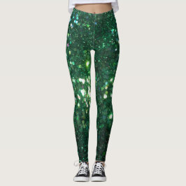 Damasker för tryck för glitter för grönt för leggings