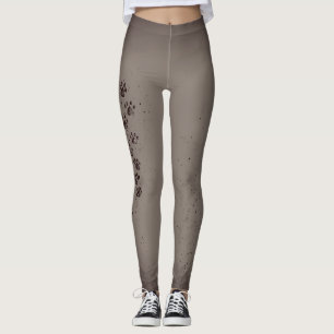 Damasker för tryck för grå färgOmbre tass Leggings