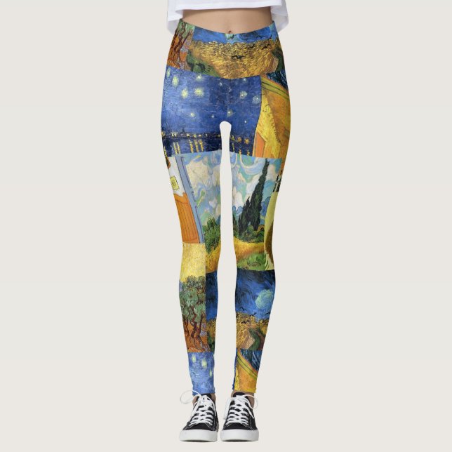 Damasker för Van Gogh dröm- målningkonst Leggings (Framsida)