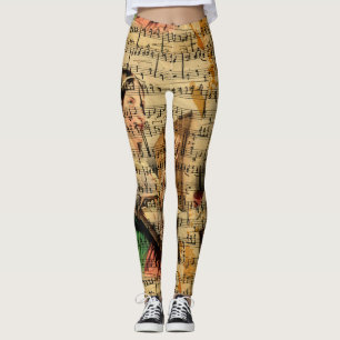 Damasker för vattenfärg för Victorianmusiklakan Leggings