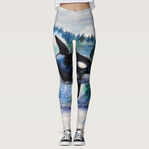 Damasker för vattenfärgvalanpassningsbar leggings