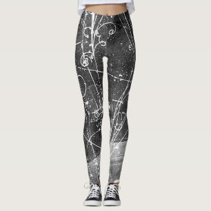 Damasker för vintagepartikelfysik leggings