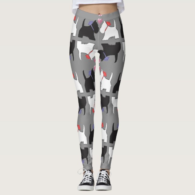 Damasker för Westie hundkonst Leggings (Framsida)
