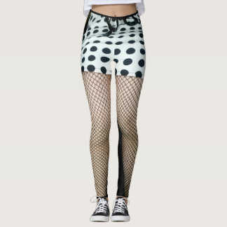 Damasker med sexig fishnetdesign leggings