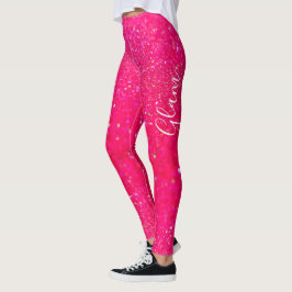 Damasker - shock rosa blänker Glam Leggings