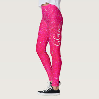 Damasker - shock rosa blänker Glam Leggings