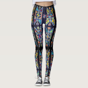 Damasker Sioux för geometrisk design Leggings