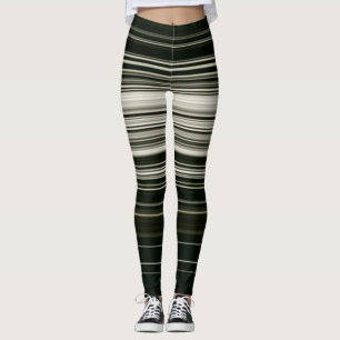 Damasker/svartvita randar leggings