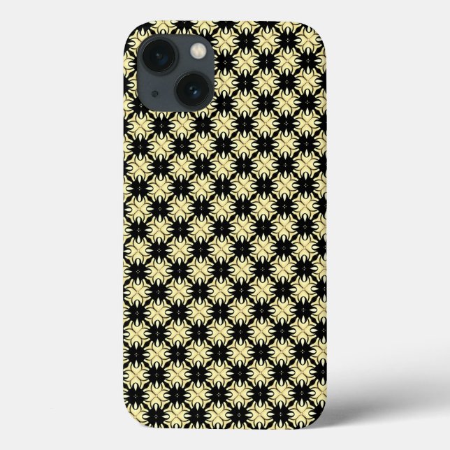 Damaskish Gult Black Geometric Mönster iPhone 6 (Baksida)
