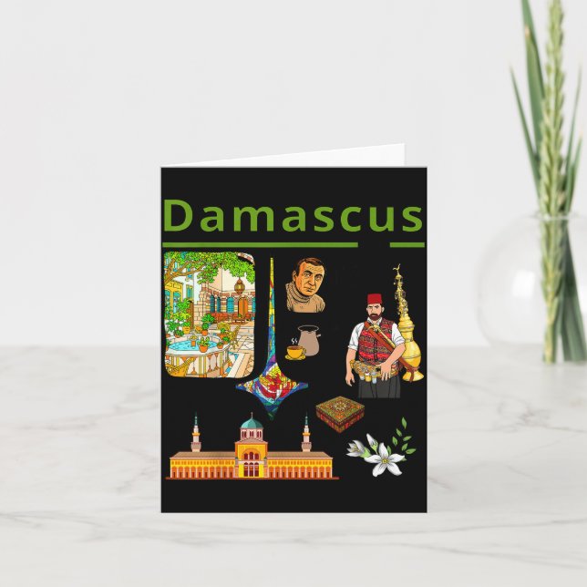 Damaskus Syrien Kulturarv Gamla Stan Design Kort (Framsida)