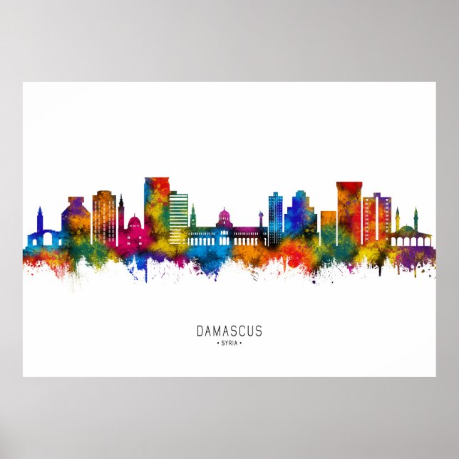 Damaskus Syrien Skyline Poster (Framsidan)