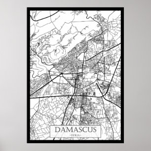Damaskus Syrien Stadskarta Poster