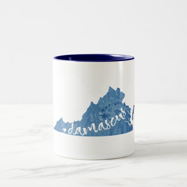 Damaskus, Virginia Wood Grain Två-Tonad Mugg (Center)