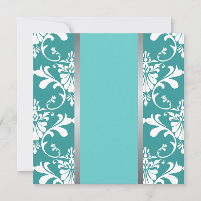 Damast- & bandbröllopinbjudan inbjudningar (Framsida)