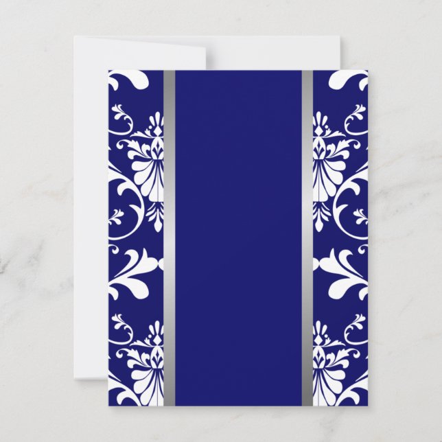 Damast- & bandbröllopinbjudan inbjudningar (Framsida)