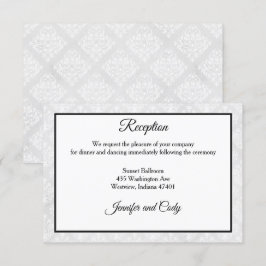 Damast bröllopsinbjudan bifogad kort