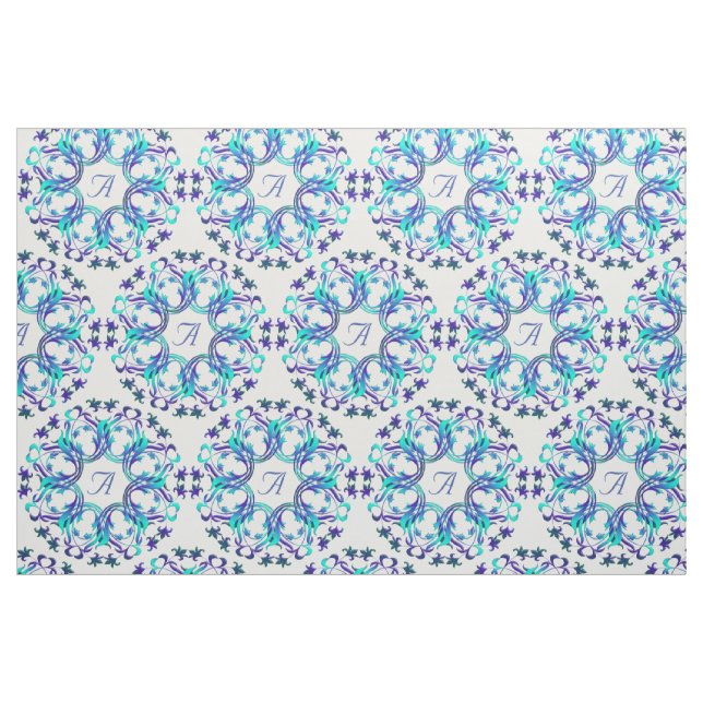 damast cirklar mönster. Monogram. Tyg (Fat Quarter)