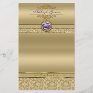 Damast för Amethyst Gemstone för Faux skina Brevpapper