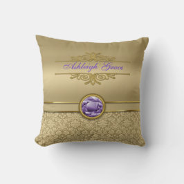 Damast för Amethyst Gemstone för Faux skina Kudde