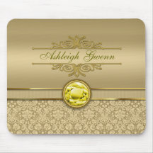 Damast för Gemstone för FauxCitrinegult metallisk