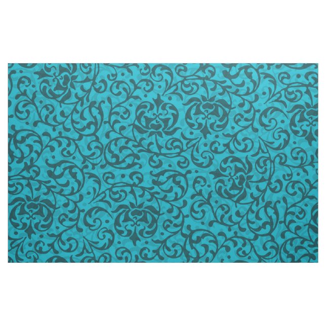 Damast för renaissanceturkosblommigt tyg (Fat Quarter)