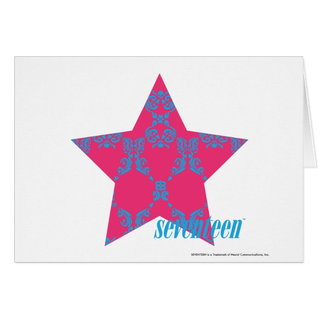 Damastast Aqua-Magenta 2 Hälsningskort (Framsidan Horizontal)