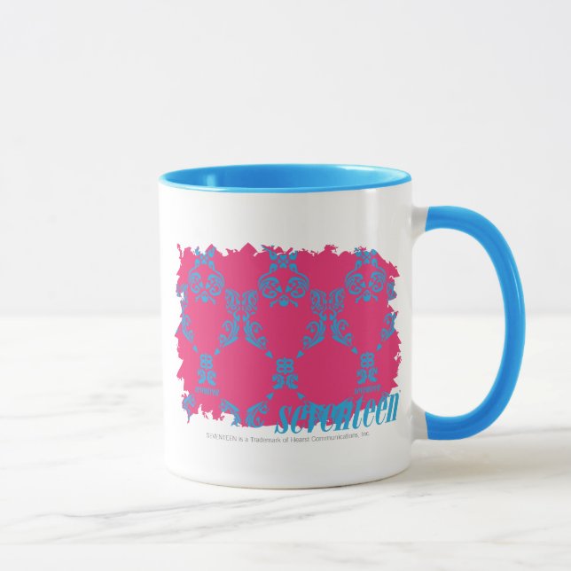 Damastast Aqua-Magenta 3 Mugg (Höger)