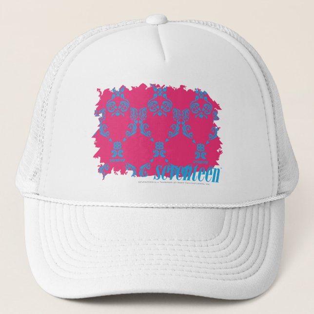 Damastast Aqua-Magenta 3 Truckerkeps (Framsida)