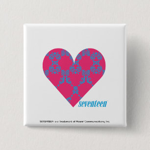 Damastast Aqua-Magenta 4 Knapp