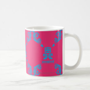 Damastast Aqua-Magenta Kaffemugg