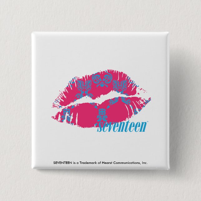 Damastast Aqua-Magenta Knapp (Framsida)