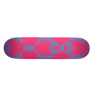 Damastast Aqua-Magenta Mini Skateboard Bräda 18,7 Cm