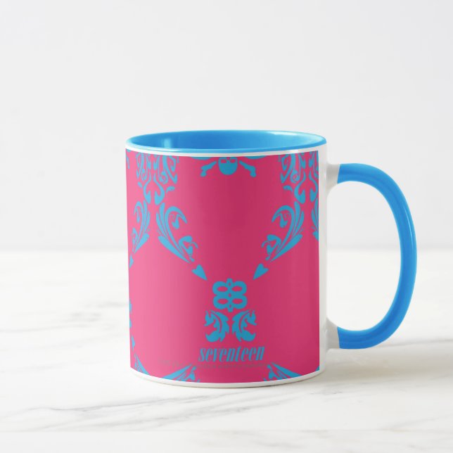 Damastast Aqua-Magenta Mugg (Höger)