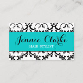 Damastast blått för hårstylistvisitkort visitkort
