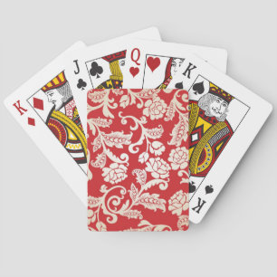 Damastast blom- bakgrundsmönster spel kort