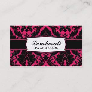 Damastast blom- eleganta moderna shock rosa och visitkort