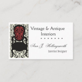 Damastast blom- stol för märkes- visitkort