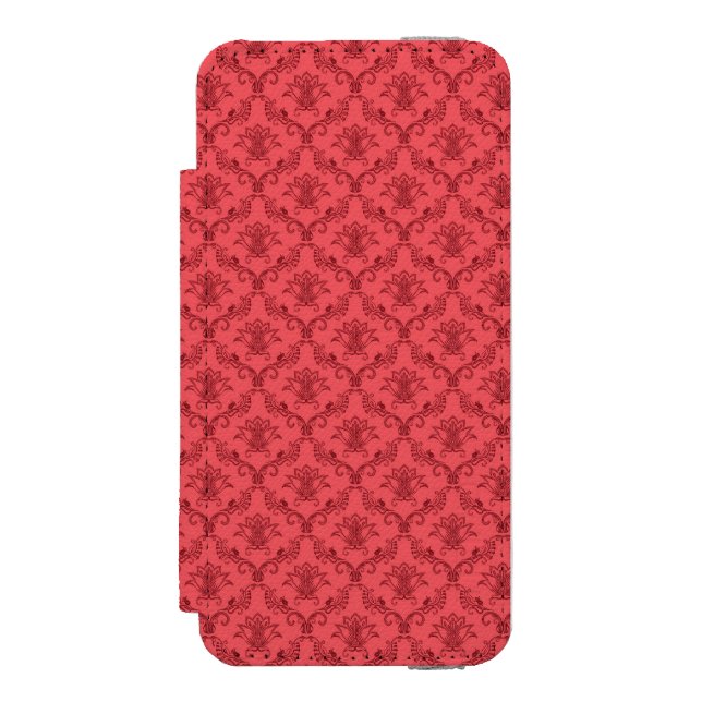 Damastast blommönster incipio iPhone wallet skal (Folio Framsidan)