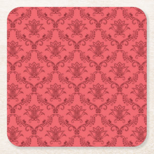 Damastast blommönster underlägg papper kvadrat