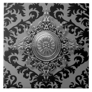 Damastast design, Filigree medaljong Kakelplatta