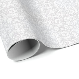 Damastast design för härlig blom- vit presentpapper