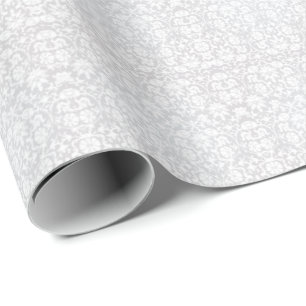 Damastast design för härlig blom- vit presentpapper