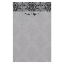 Damastast gotisk svart på grått