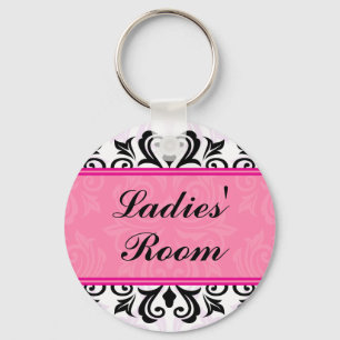 Damastast gränskeychain för elegant rosa nyckelring