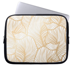 Damastast guld- blommönster laptop fodral