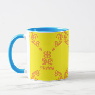 Damastast Gult-Orange Mugg